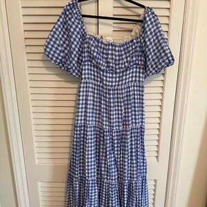 Tuckernuck Blue and White Gingham Maxi Dress